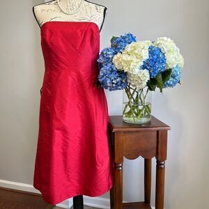 Ann Taylor Elegant Red Strapless Dress